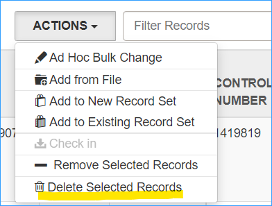 Delete Selected Records