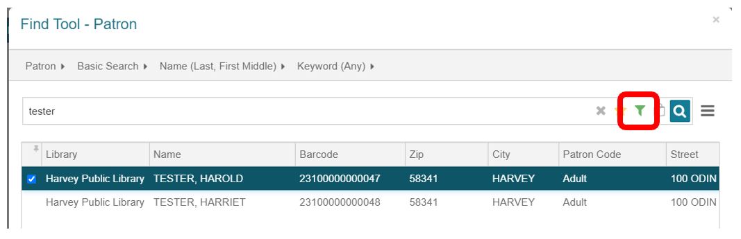 Find tool filter application