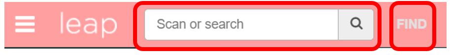 Leap search box and find button