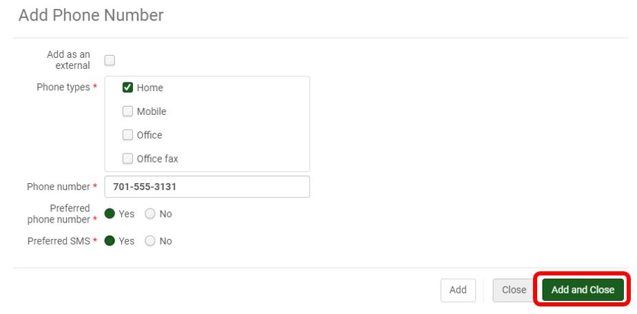 Add phone number workform
