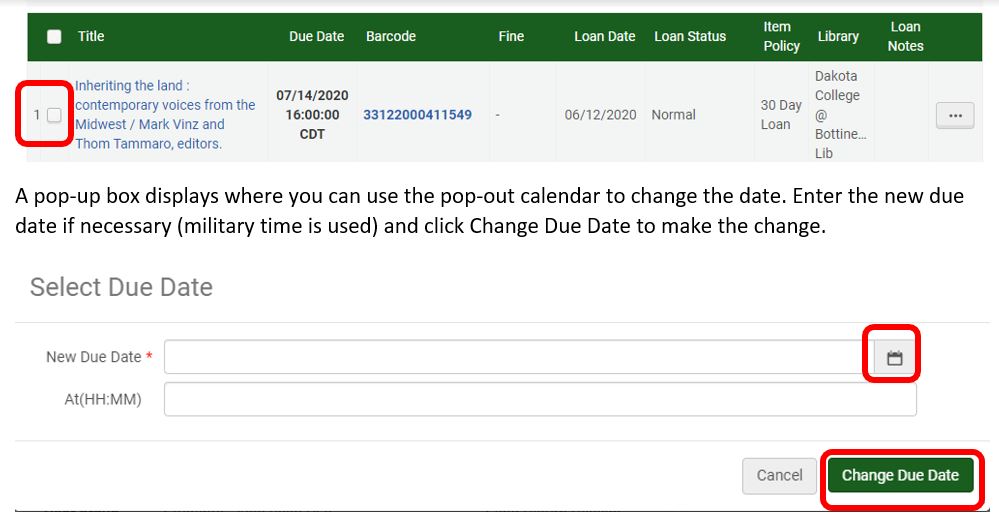 Change due date workform