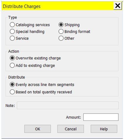 Distributing charges workform