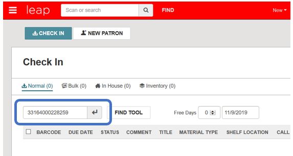 Fill hold by checking in 1
