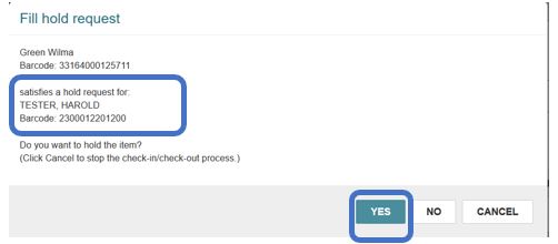 Fill hold dialog box