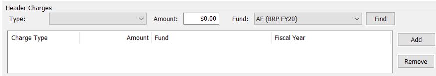 Invoice header charges