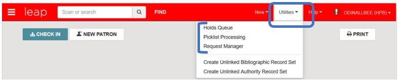 Leap utilities menu