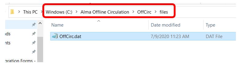 Saved offline file location