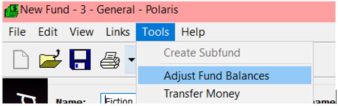 Adjust funds menu