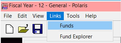 Funds menu