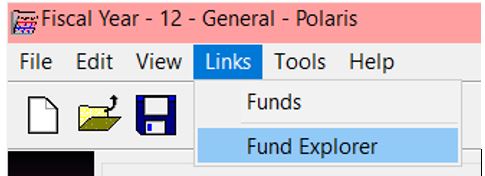 Funds explorer menu