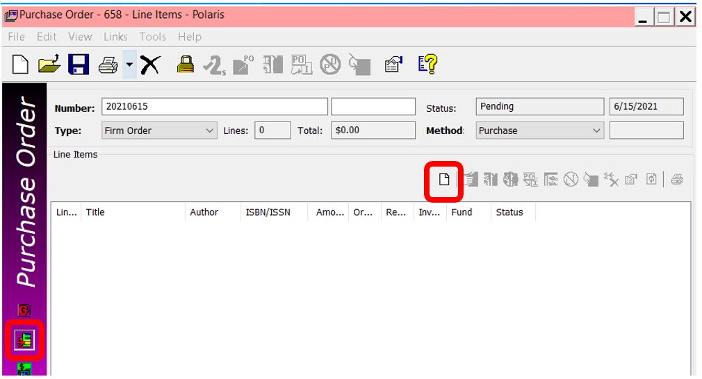 Purchase order - line items view