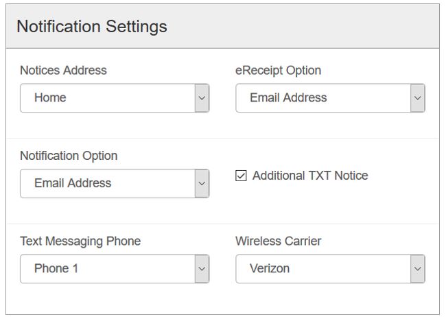 Patron registration workform - notifications