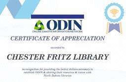 Chester Fritz Library Certificate