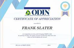 Frank Slater Certificate