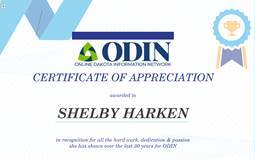Shelby Harken Certificate