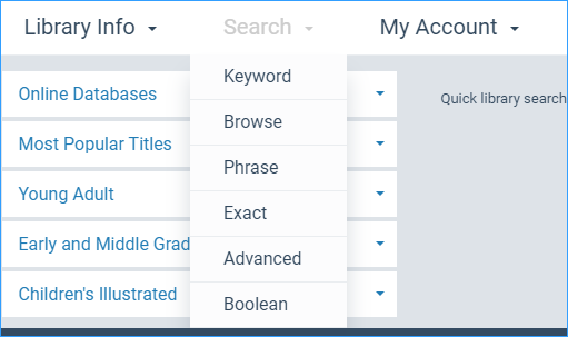 Search options