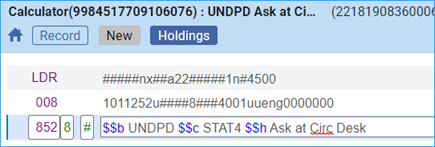 Sample holding record