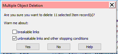 Deselect breakable links box