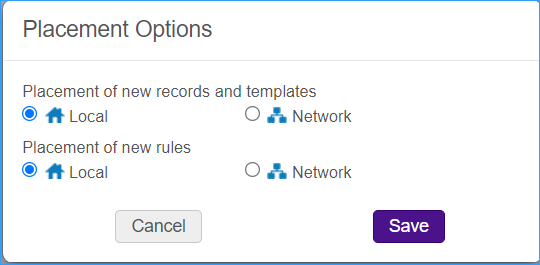 Record placement options