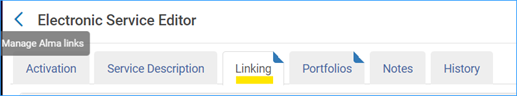 select linking tab