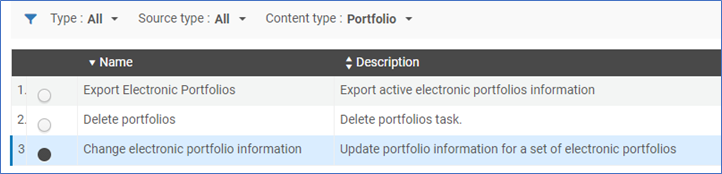 Change electronic portfolio information