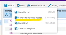 Save and release record
