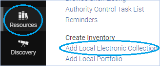 Add local electronic collection