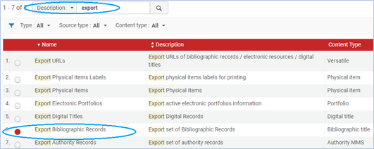 Export bibliographic records