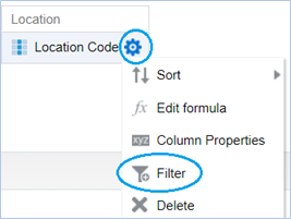 Filter location code
