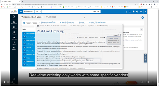 Real Time ordering
