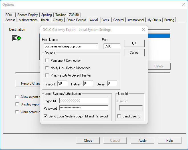 image: Gateway settings