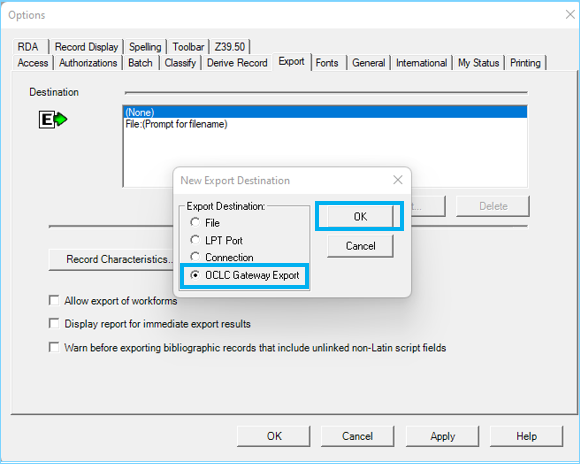 image: select OCLC Gateway