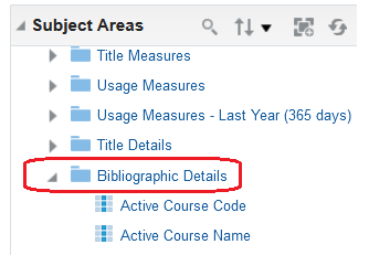 Bibliographic Details folder in analytics