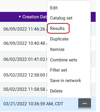 Display members or results of a set