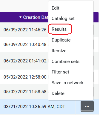 Display members  or results of a set