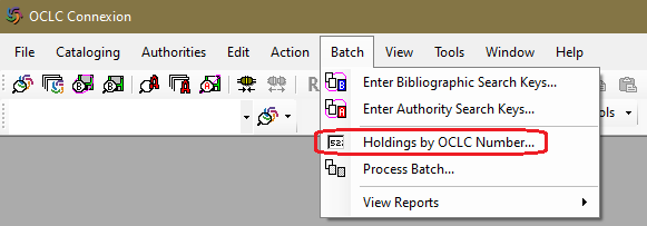 holdings by OCLC number