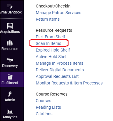 Scan In Items Menu