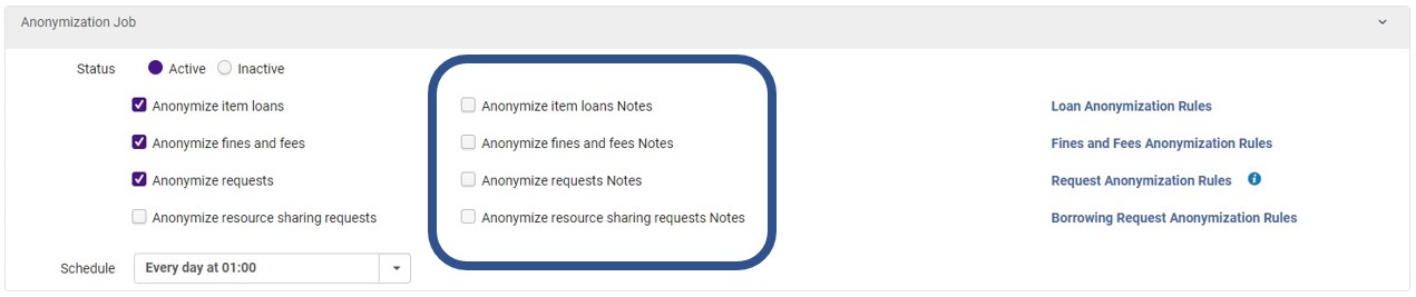 Anonymization of Notes in Requests and Other Records