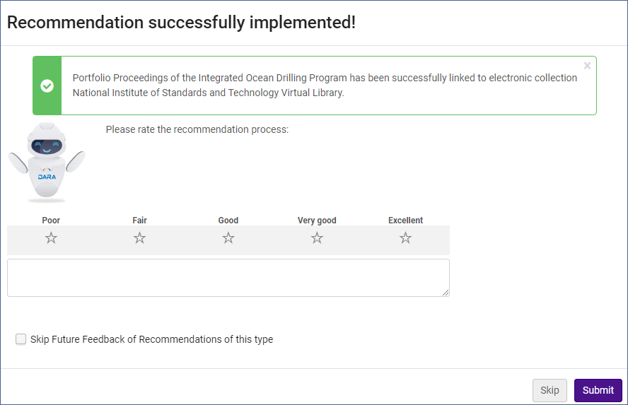 DARA Feedback form image