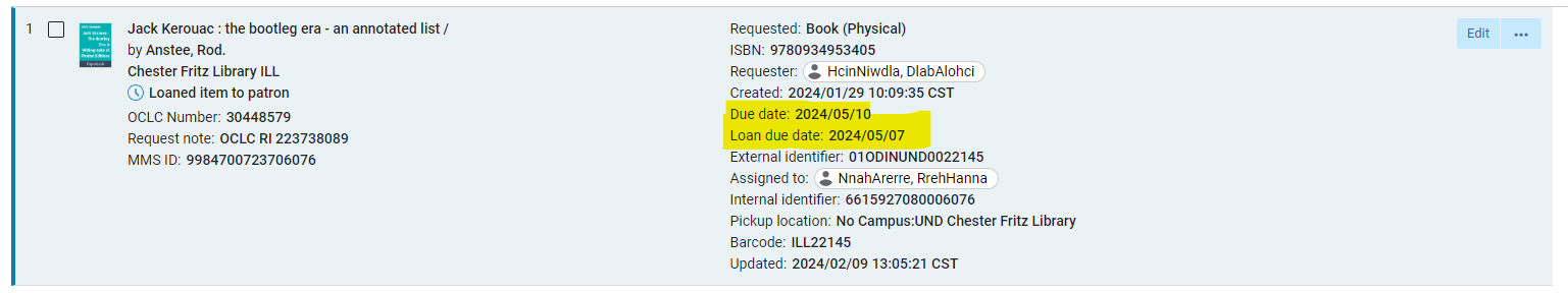 Loan Due Date