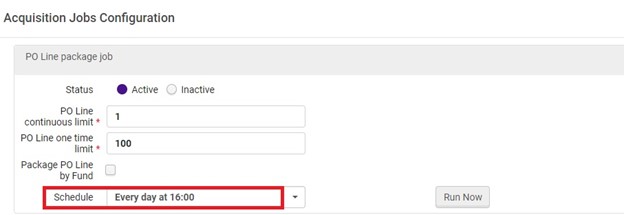 Acquisition Job Configuration