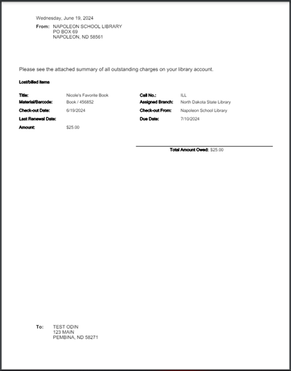 Billing statement