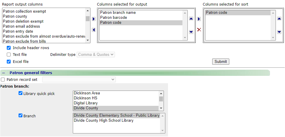 Sample report criteria 1 image