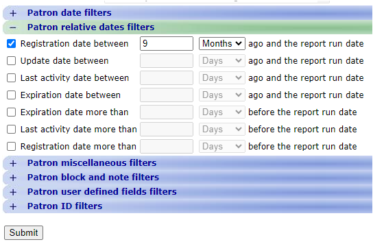 Sample report criteria 2 image