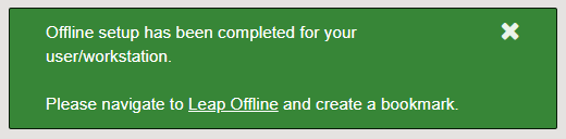 Offline setup complete