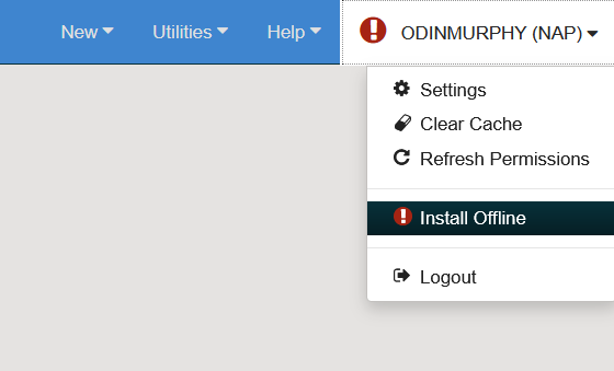 Username menu