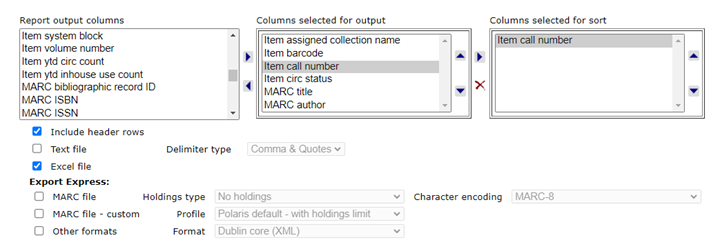 Report Criteria