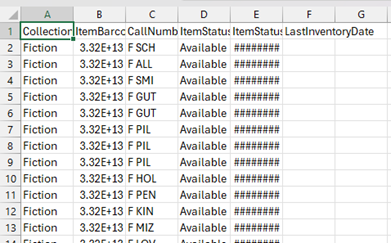 Excel spreadsheet