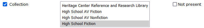 Screenshot of selected collection