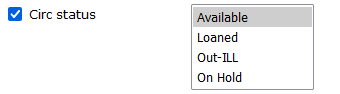 Screenshot of circulation status